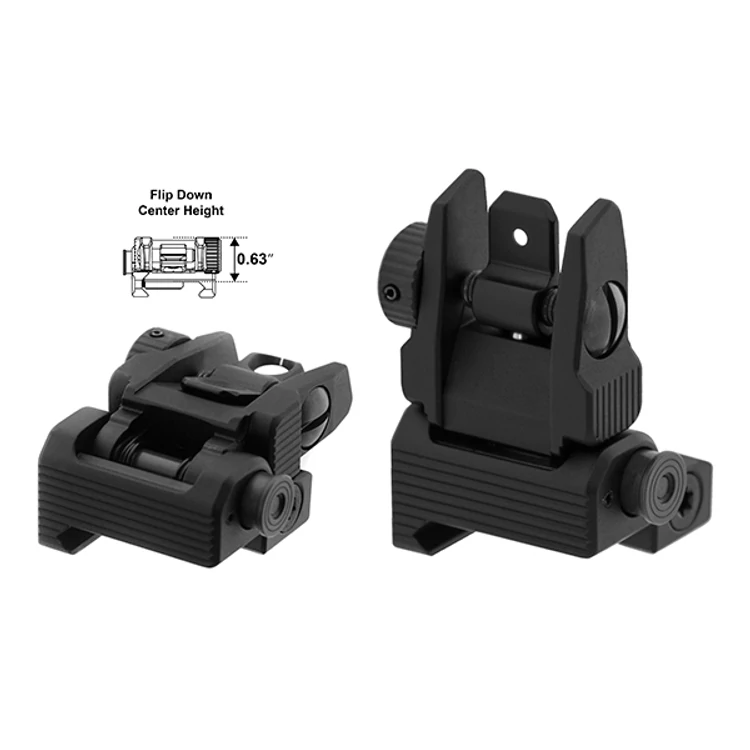 UTG AR15 Spring Loaded Flip Up Rear Sight