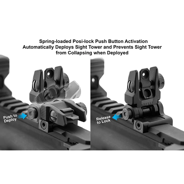UTG AR15 Spring Loaded Flip Up Rear Sight
